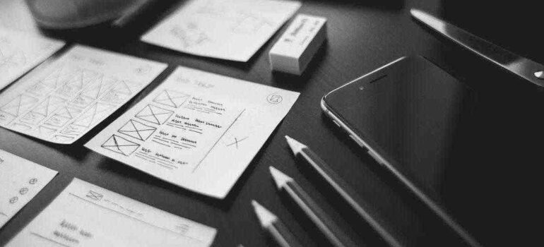 pencils with paper and notes on user experience